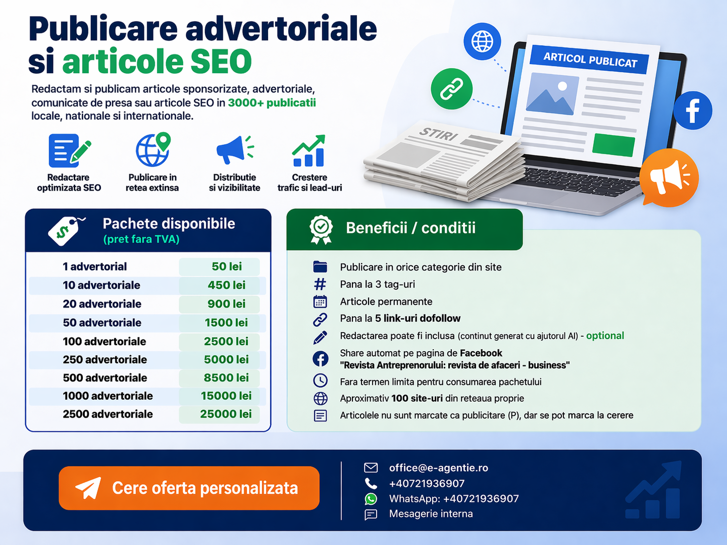 Servicii seo off-page | Campanii articole sponsorizate